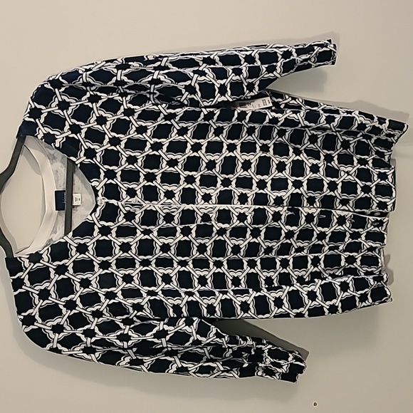 Basic Editions Sweaters - Super cute 3/4 sleeve button up sweater, navy and white, NWT, xxl